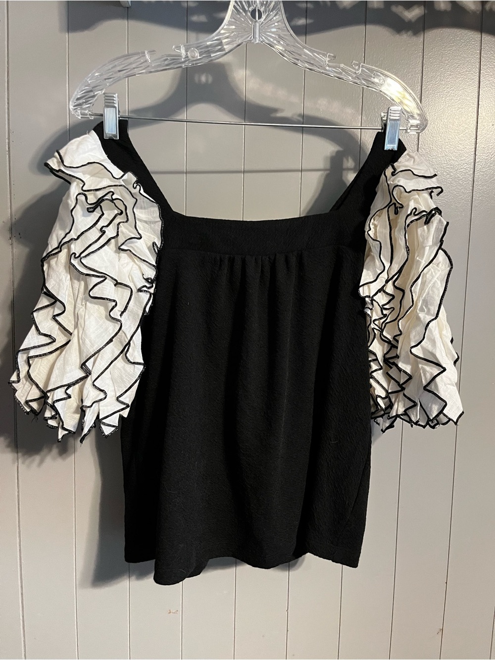 Sunday in Brooklyn Square-Neck Ruffle-Sleeve Babydoll Top from Anthropologie - Picture 2 of 4